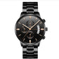 Quartz Watches Waterproof Black Refined Steel Watches