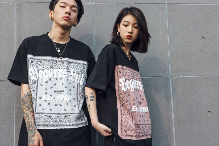 vegorrs Brand Loose Dark Hip Hop Couple T-Shirt Men