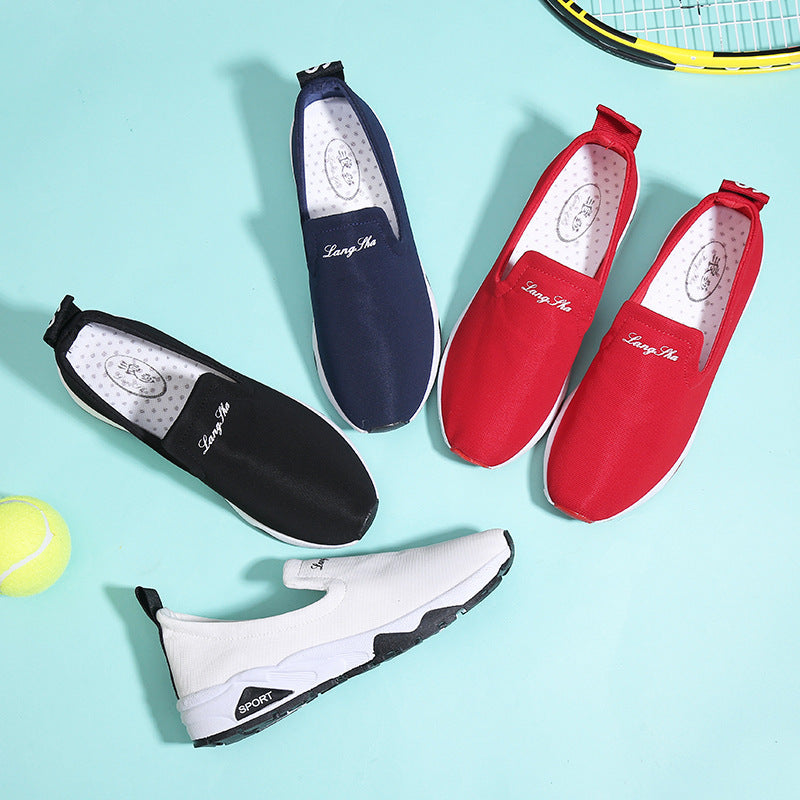 Women Canvas Comfortable High Heels Shoes