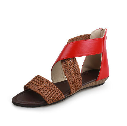 Bohemian Woven Belt Wedge Heel Women Sandals