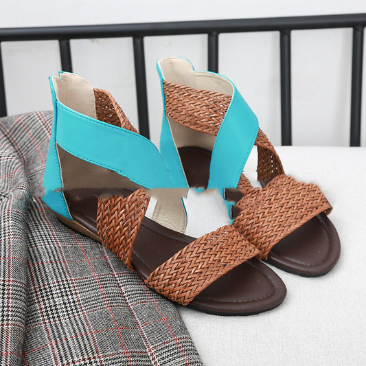 Bohemian Woven Belt Wedge Heel Women Sandals
