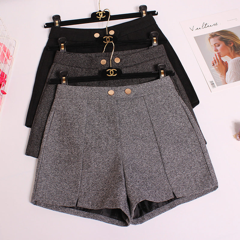 High waist woolen cloth for casual wear