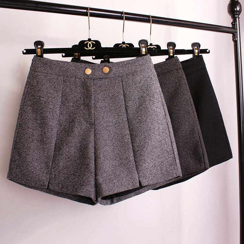 High waist woolen cloth for casual wear