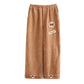 Bear stick cloth wide-leg pants