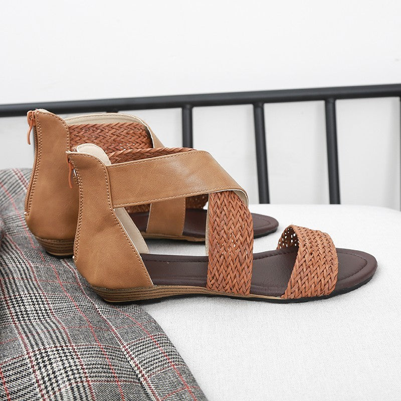 Bohemian Woven Belt Wedge Heel Women Sandals