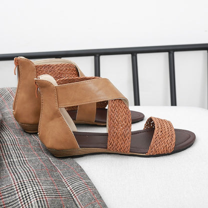 Bohemian Woven Belt Wedge Heel Women Sandals